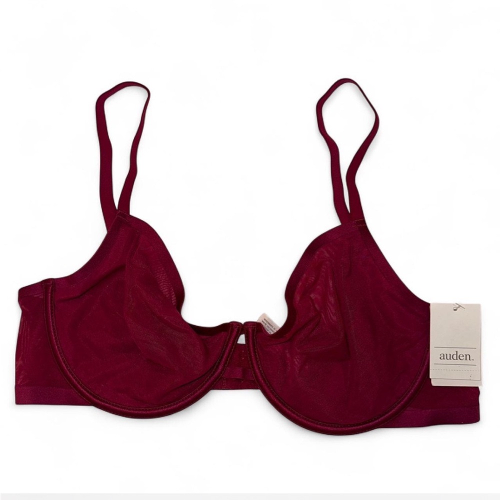 Auden Burgundy Mesh Bralette
